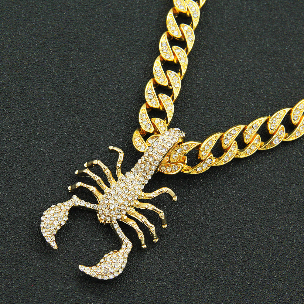 Hop Three-dimensional Full Diamond Scorpion Shape Necklaces