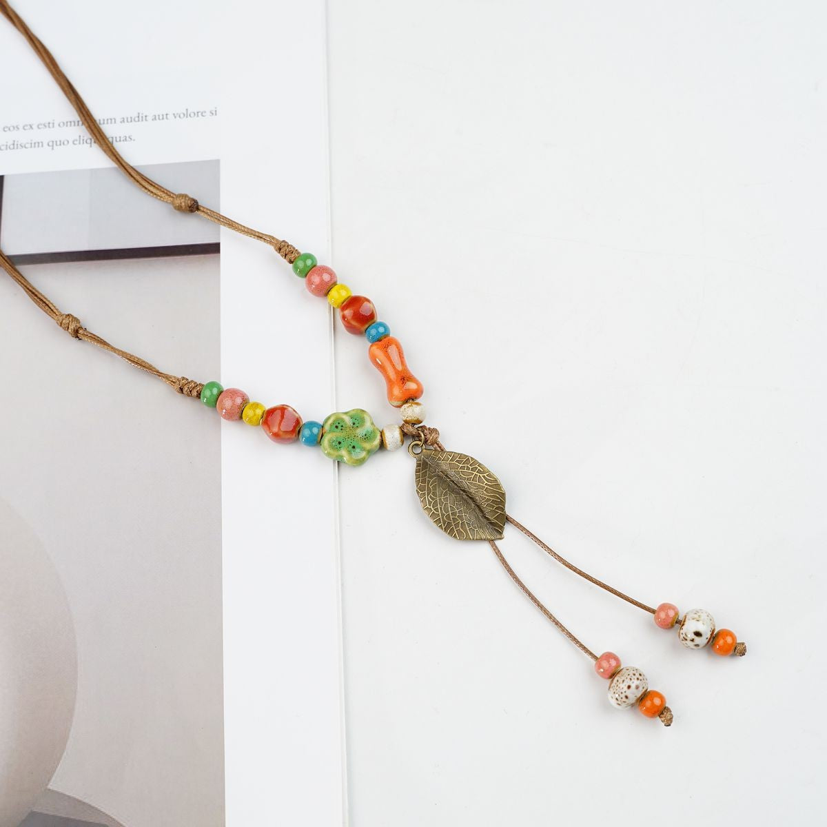 Peace Fu National Fashion Vintage Ceramic Female Longevity Necklaces