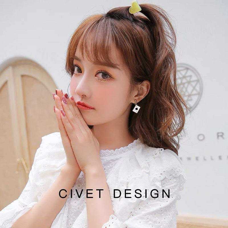 Poker Simple Ear Clip Short High-grade Stud Earrings