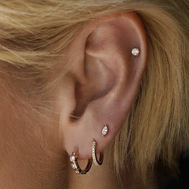 Sterling Sier Gold Plated Zircon Mini Ear Bone Horse Rings