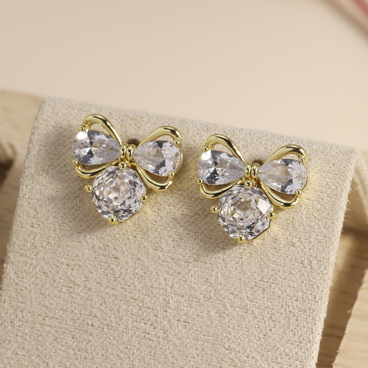 Pearl Colorful Zircon Female Fresh Temperament Stud Earrings