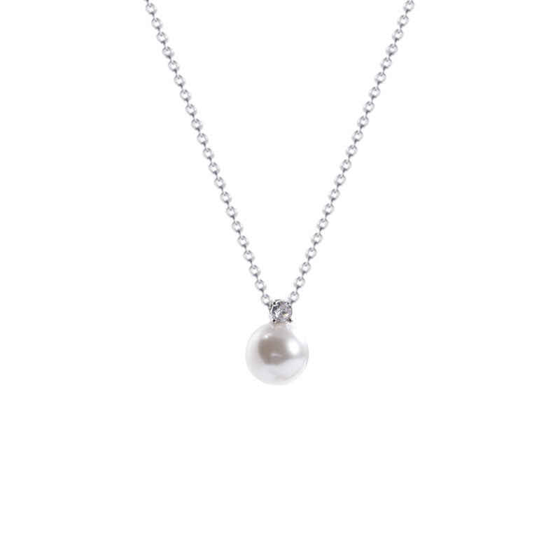 Women's Pearl For Light Luxury Minority Simple Cold Style Zircon Clavicle Necklaces