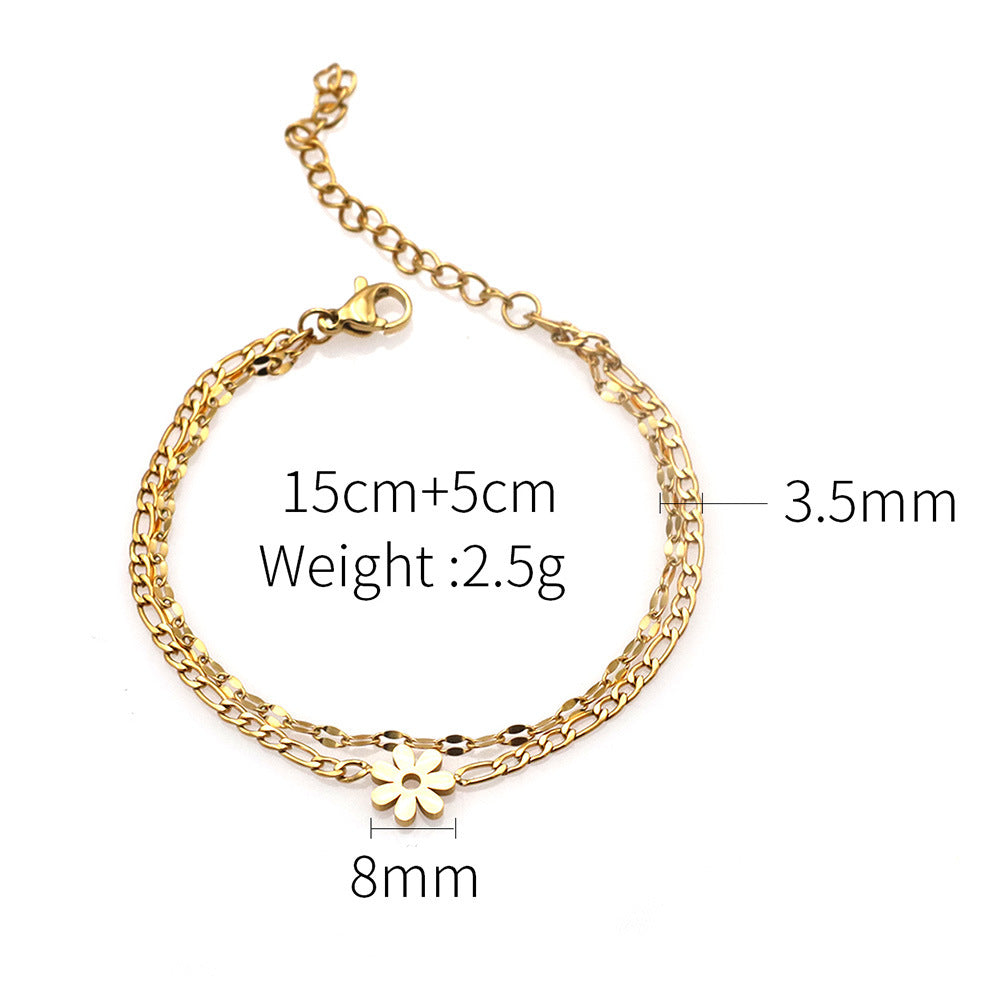 Women's Fashionable Small Jewelry Stainless Steel Map Bracelets