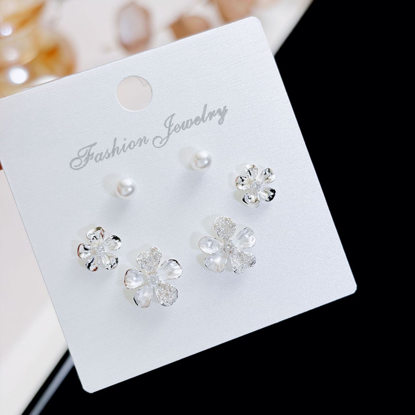 Women's Three Pairs Storage Ear High Sense Earrings