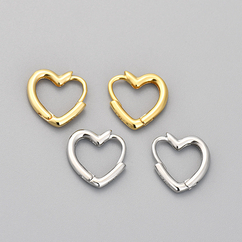 Women's Heart Clip Glossy Simple Daily Personalized Cold Rings
