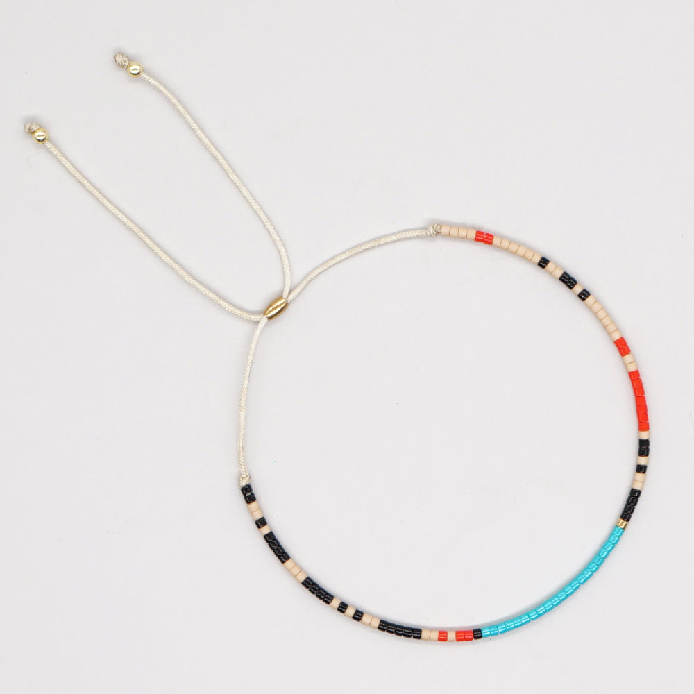 Simple Style Design Colored Beaded Hand-woven Bracelets