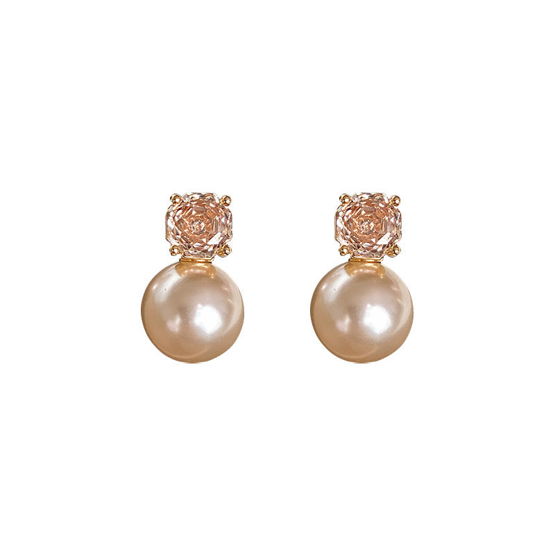 Luxury Zircon Rose Pearl Female High Sense Temperamental Minority Fashion Rings