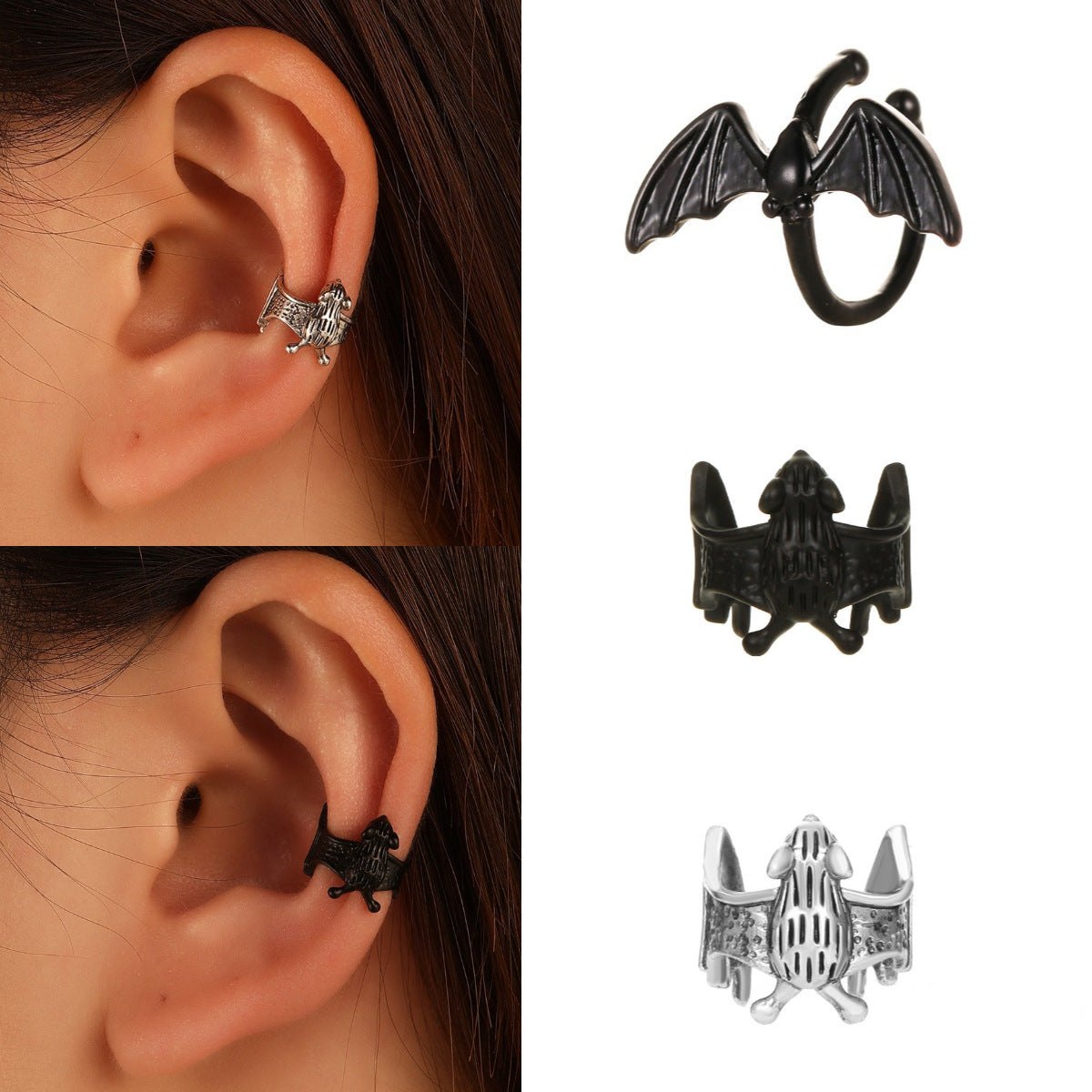 Bat Without Pierced For Couple Simple Rings