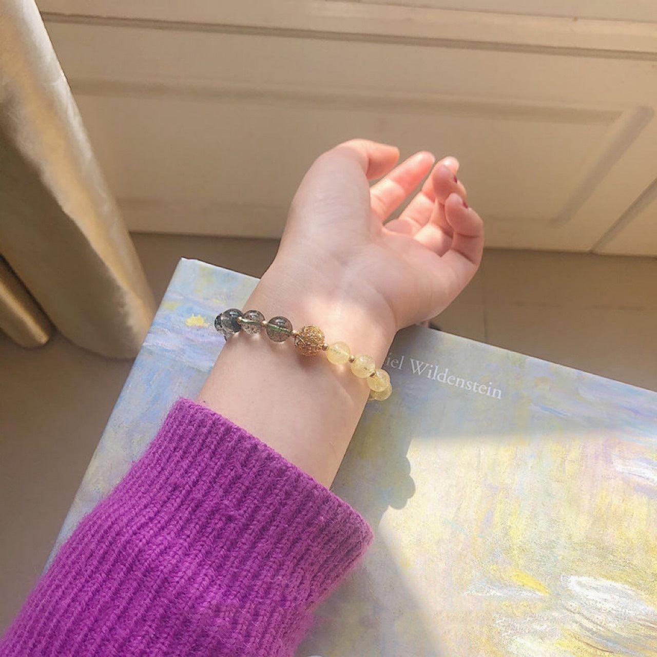 Bracelets de conception féminine à quartz fantôme vert citrine