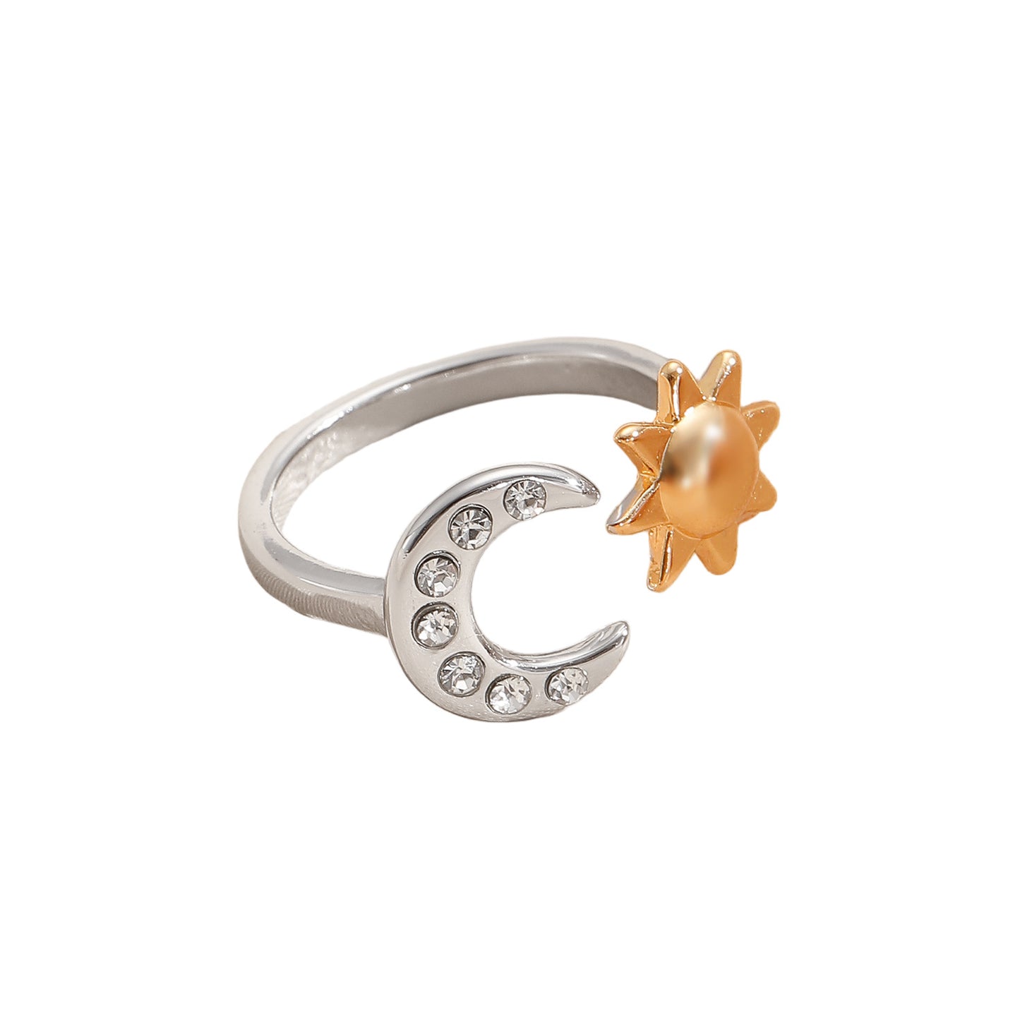 Copper Inlaid Zircon Sun Moon Female Jewelry Set