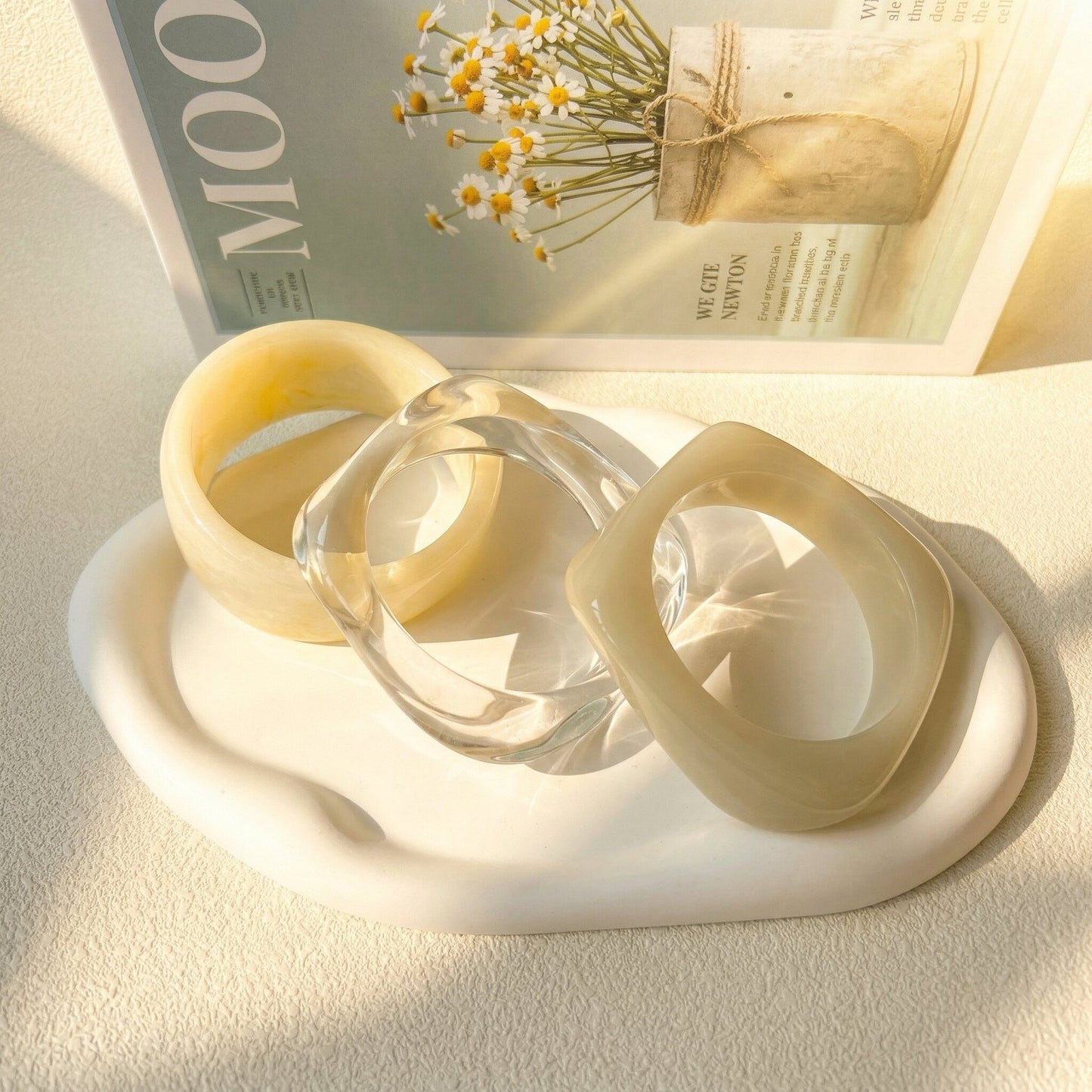 Blooming Resin Female Summer Retro Geometric Design Bracelet