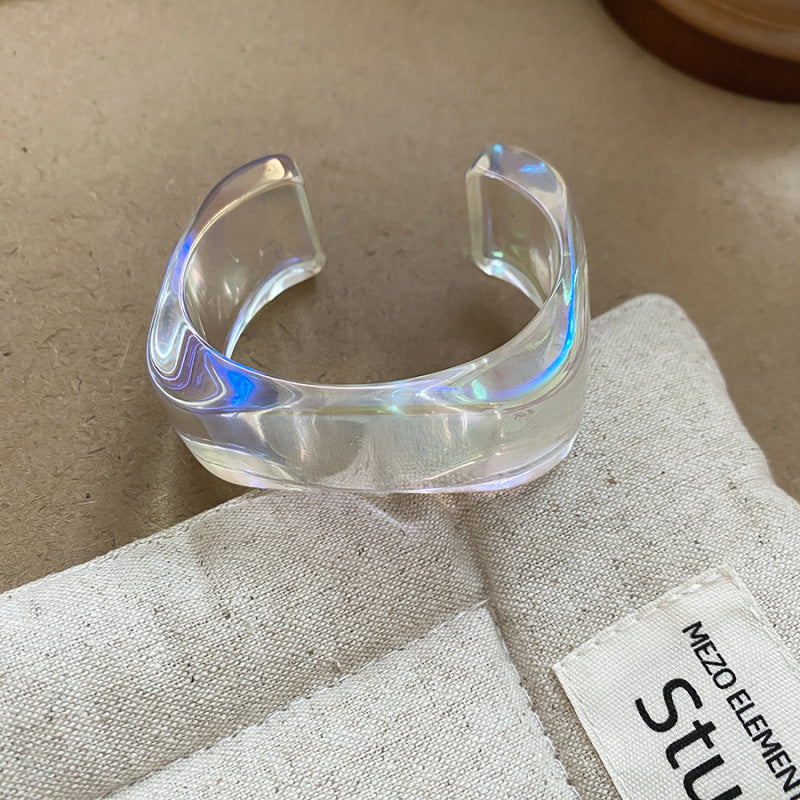 Vacation Style Acrylic Round Open-ended Fresh Sweet Niche Bracelet