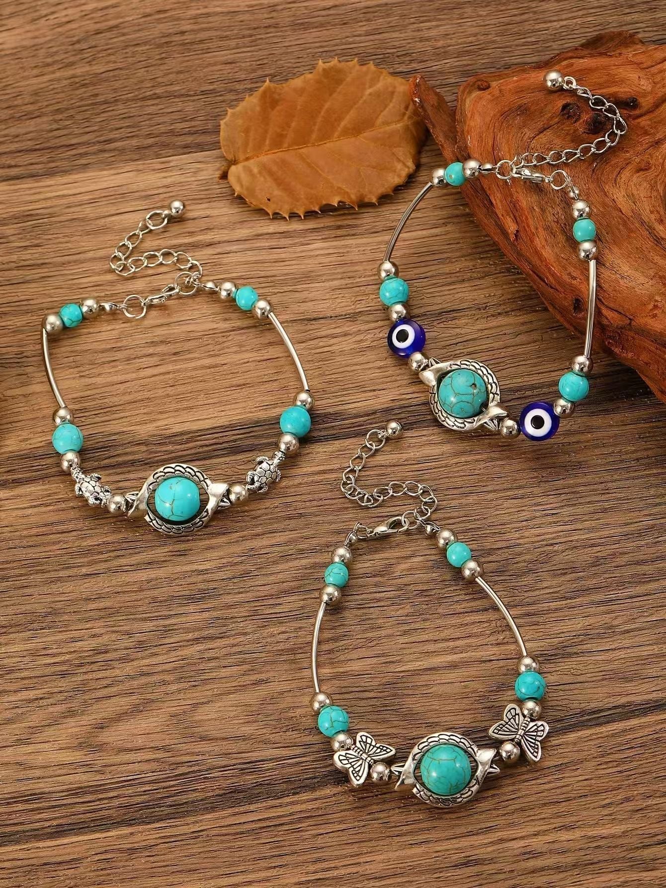 Cool Popular Turquoise Handmade Butterfly Turtle Bracelets
