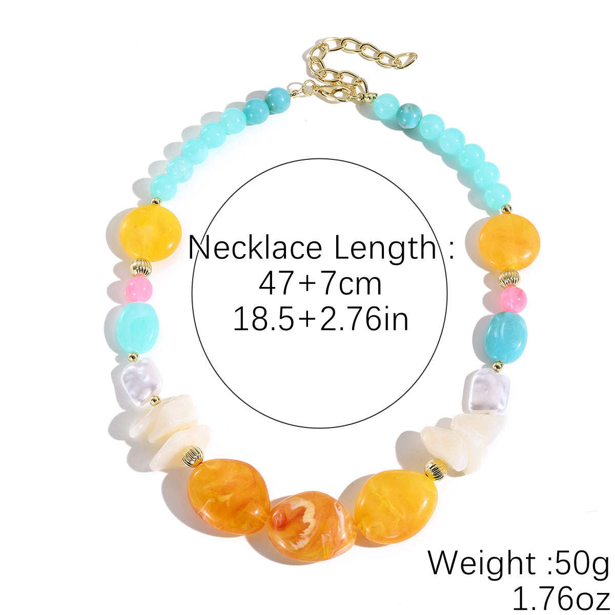 Acrylic Bead Bohemian Crystal Niche High-grade Necklace