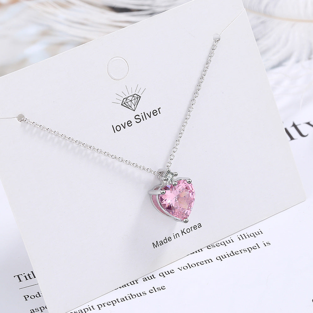 Style Simple Fashion Heart-shaped Pendant Summer Small Short Sweet Necklaces