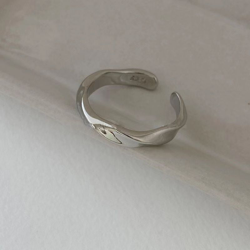 Sier Pigment Niche Bag Simple Temperamental Index Finger Ring