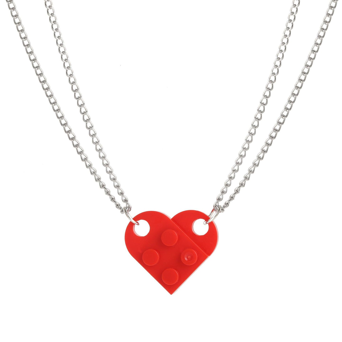 Simple Love Hanging Card Pendant Double Necklaces