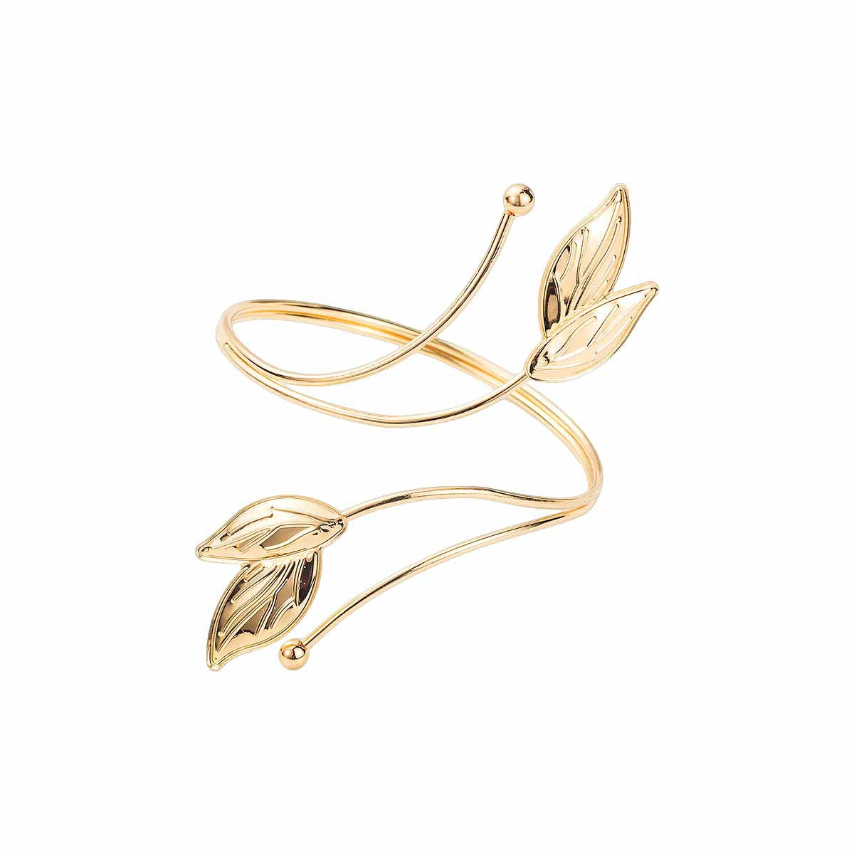 Water Drop Leaves Open Armband Exaggerated Personalized Line Metal Bracelet