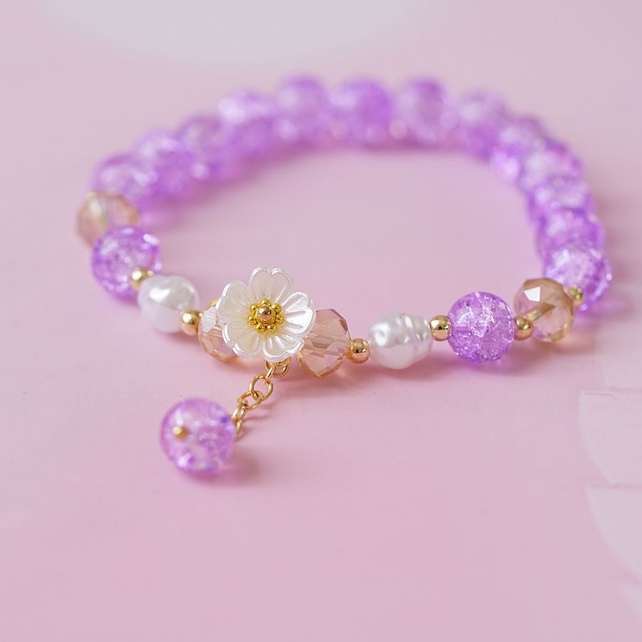 Petite fleur colorée perle femelle style Mori pour bracelets