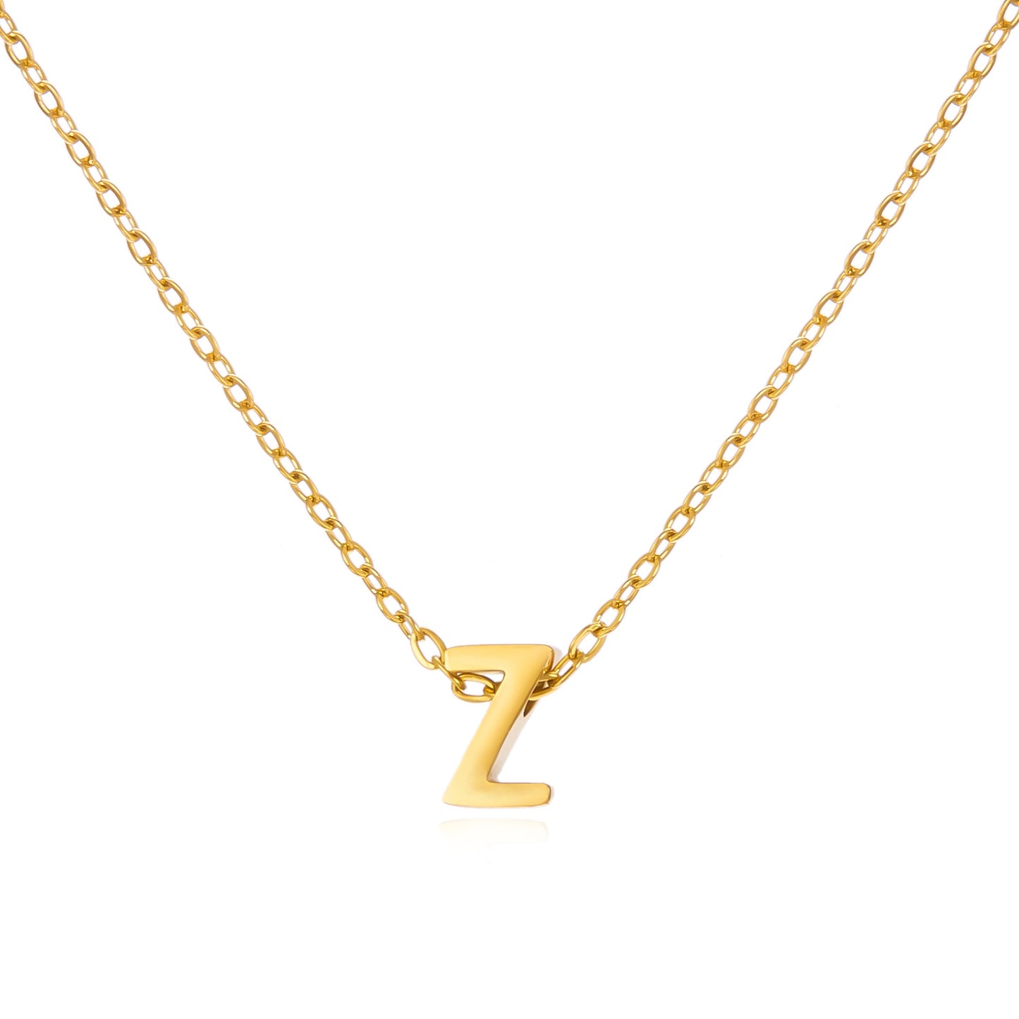 Letter Personalized Simple Stainless Steel Clavicle Pendants