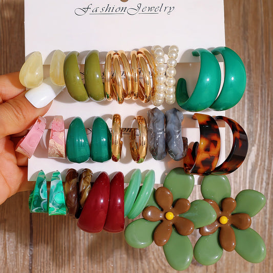 Gut Fashion Plate Resin Shaped Flower Retail Rings