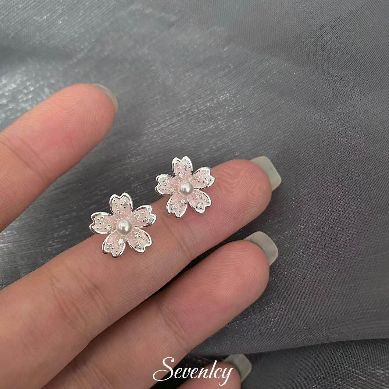 Cherry Blossom Special Interest Cute Flowers Fresh Spring Story Flower Earrings