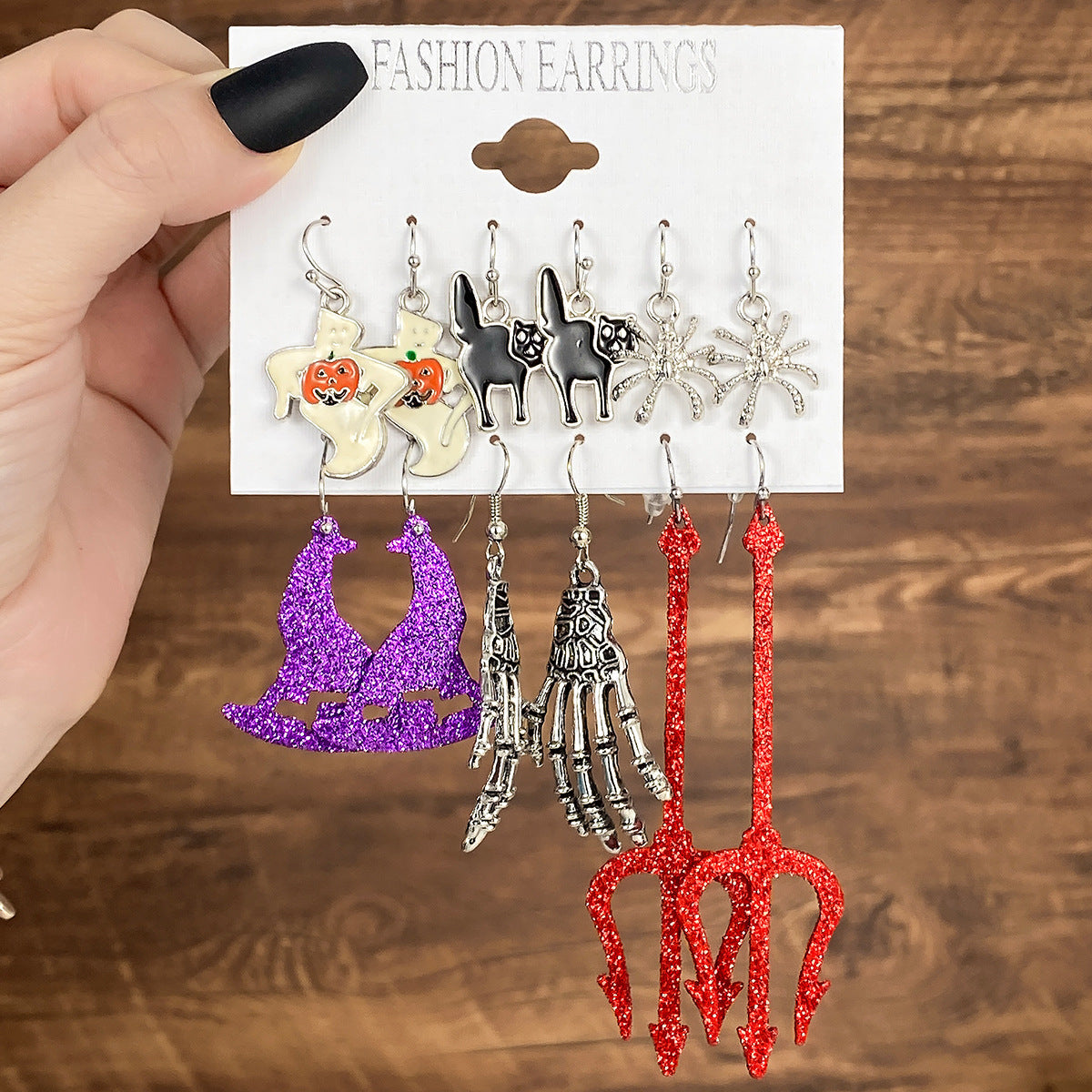 Halloween Personalized Niche Dripping Bat Spider Earrings