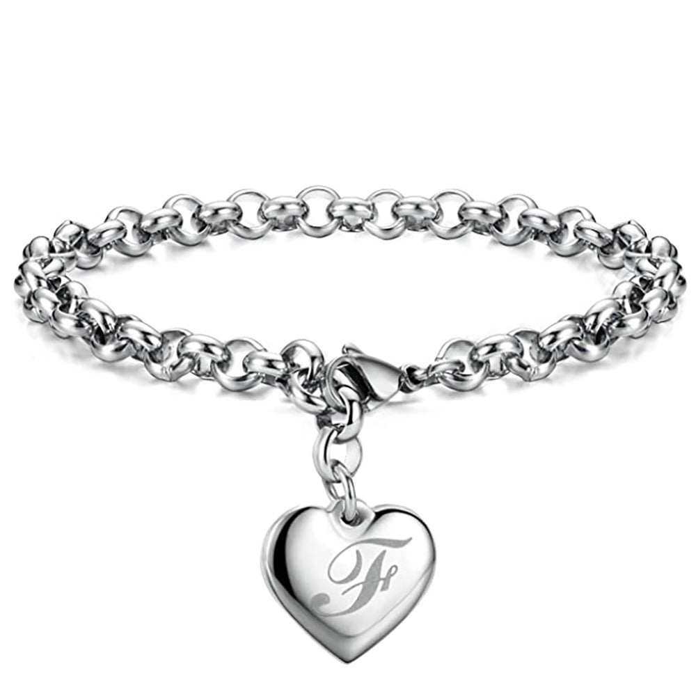 Letters Fashionable Lettering Titanium Steel Female Bracelets