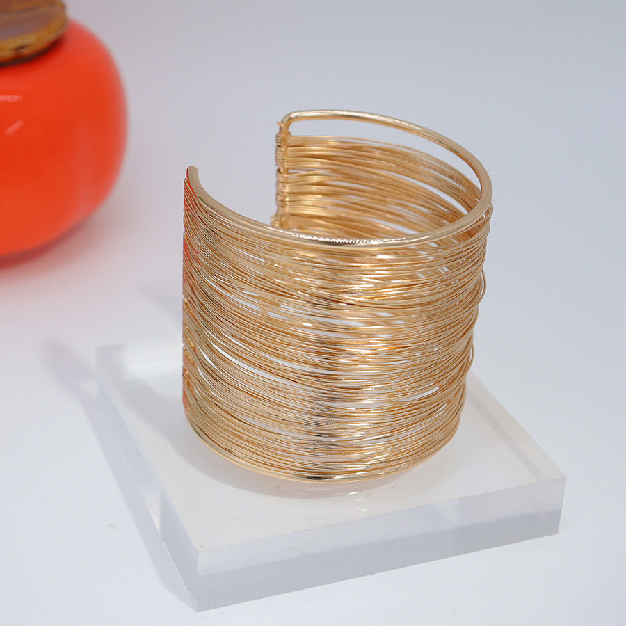 Color Retaining Iron Winding Open-ended Wind Niche Personality Independent Bracelet