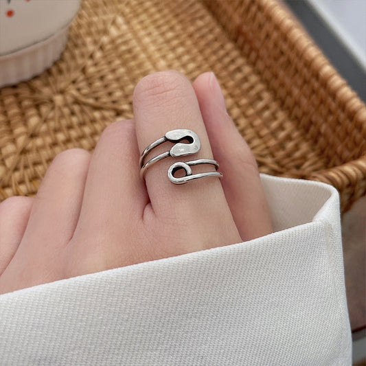 Women's Sier Niche Pin Korean Style Personalized Rings