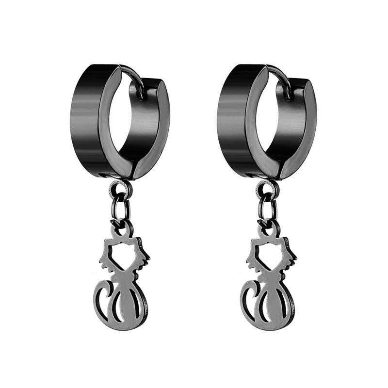 Men's Steel Fashion Trendy High-grade Ear Clip Rings