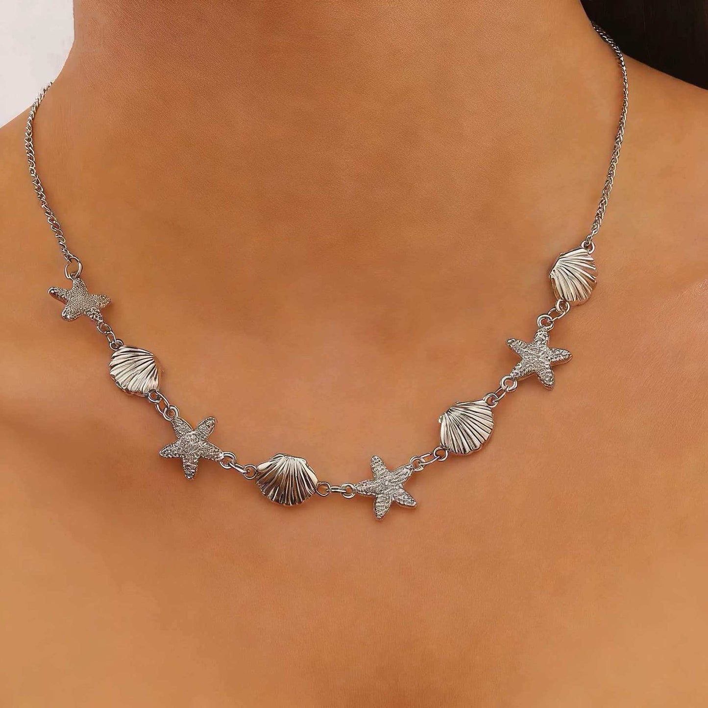 Women's Ocean Style Shell Starfish Waist Chain For Jewelry Set