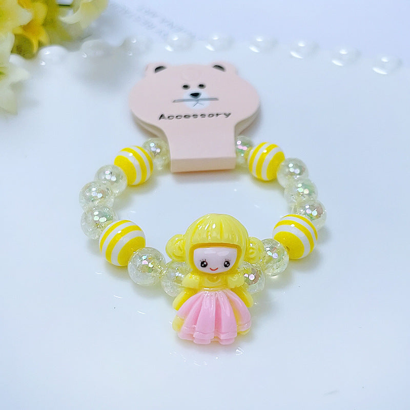 Petits accessoires de dessin animé pour enfants, bracelets de perles d'ornement princesse Elsa