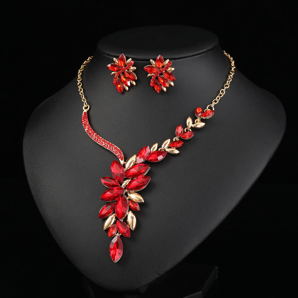 Bridal Alloy Diamond Crystal Glass Color Necklaces
