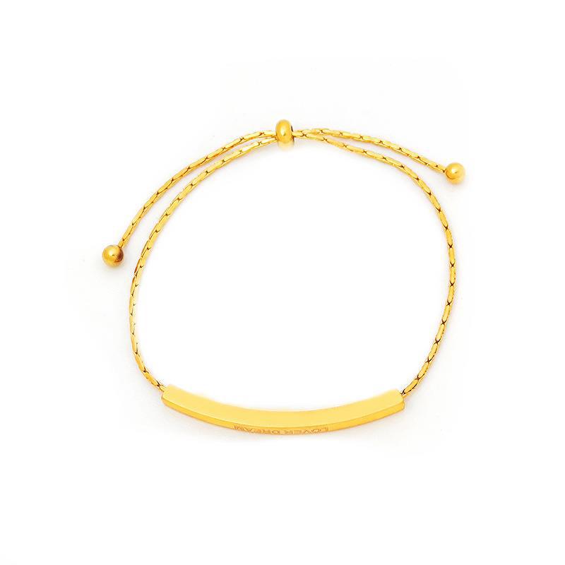 Titanium Steel Retro Pull Minimalist Curved English Letters Dream Bracelet
