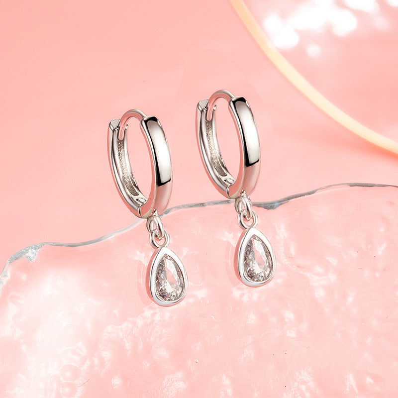 Women's For Niche Design Zircon Water Drops Clip Rings