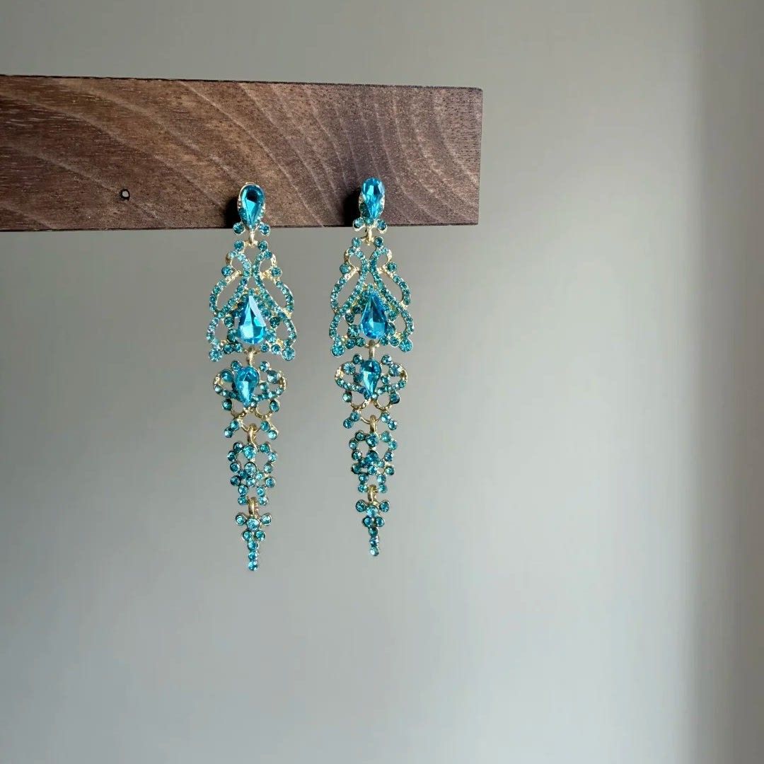 Woven Seaside Holiday Zircon Long Fringe Female Atmosphere Stud Earrings