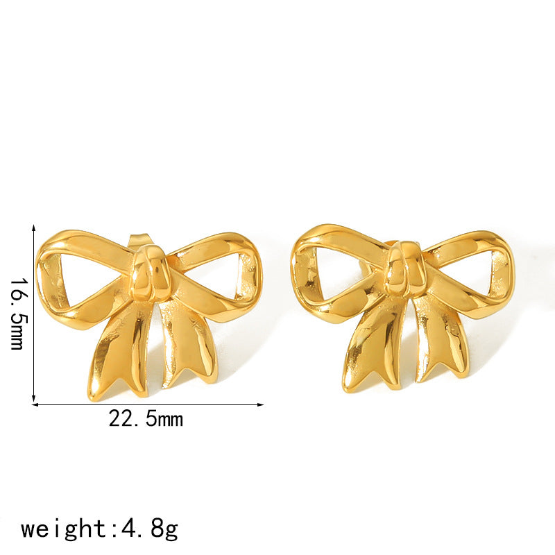 Women's Stainless Steel Bow Simple High-grade Ring