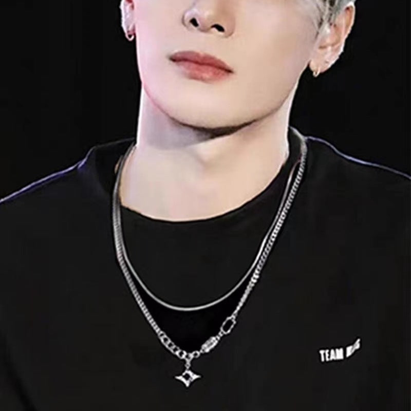 Stars Hip Hop Design Sense Niche Personality Advanced Boys Clavicle Necklace