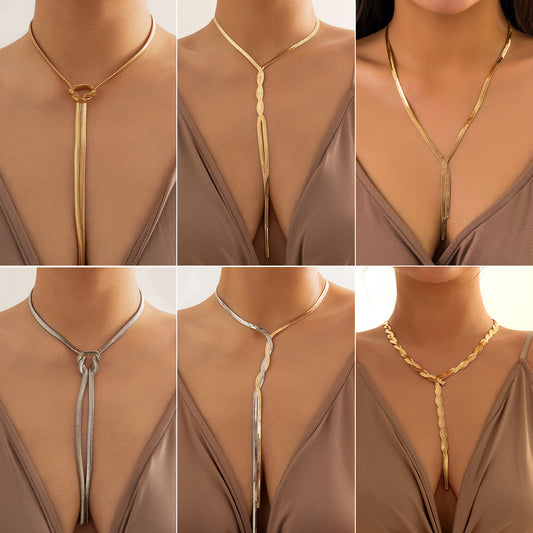 Snake Bone Chain Cold Style Design Necklaces