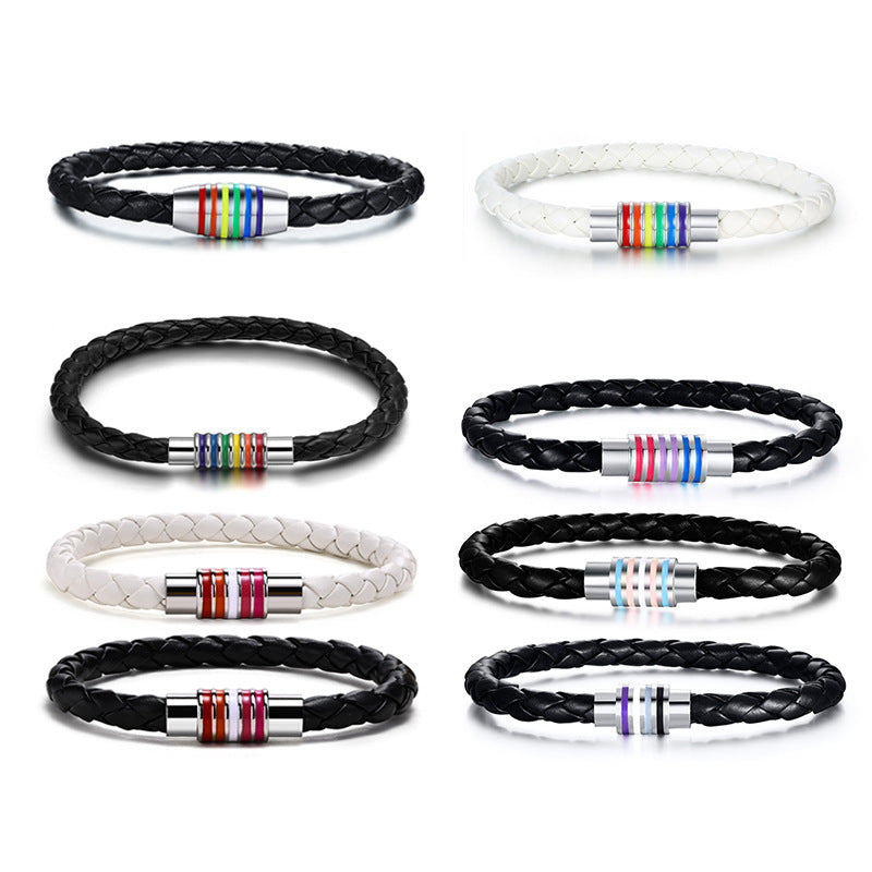 Jewellery Rainbow Woven Brace Lace Titanium Bracelets