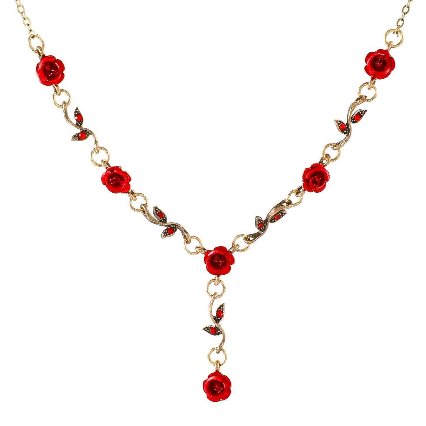 Retro French Rose Flower Female Graceful Personality Necklaces