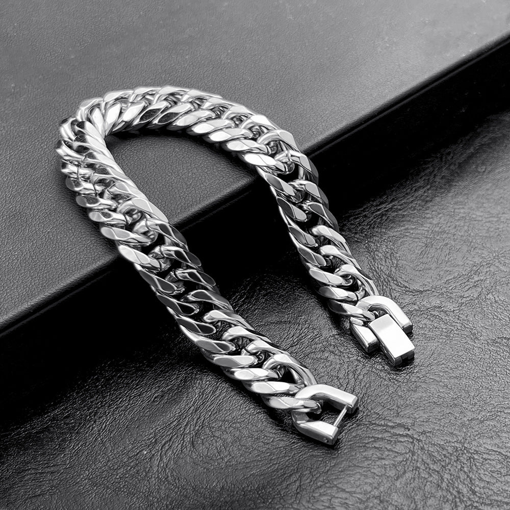 Men's Stainless Steel Widened Bold Domineering Titanium Bracelets