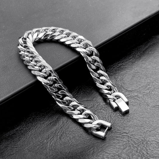 Men's Stainless Steel Widened Bold Domineering Titanium Bracelets