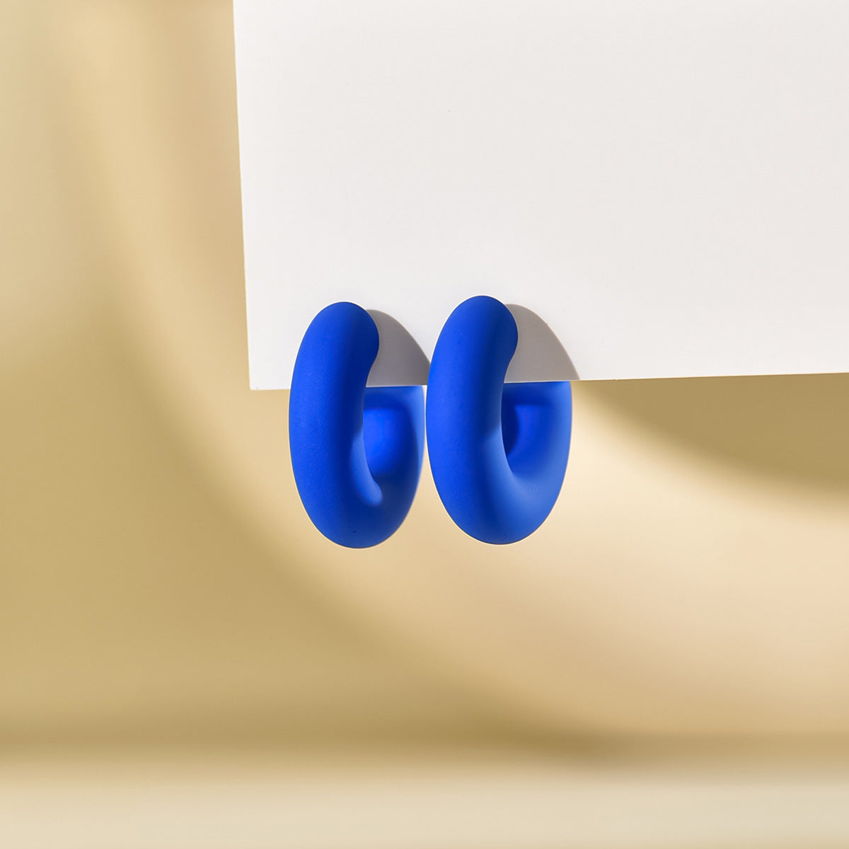Small Ear Trendy Exquisite Acrylic Candy Color Rubber Effect Paint Rings