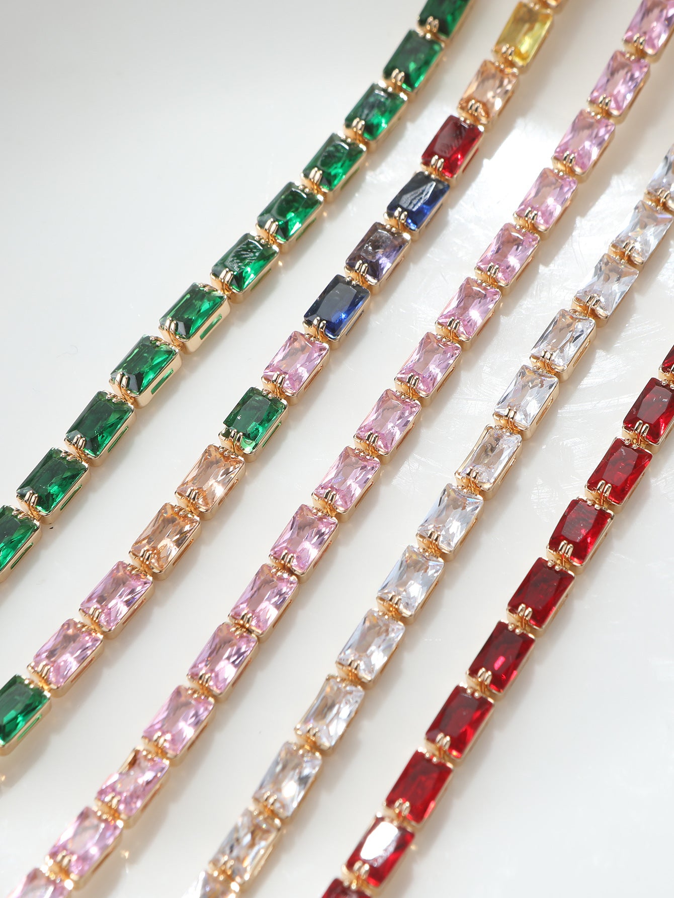 Cubic Zirconia Square Color Zircon High-grade Bracelets