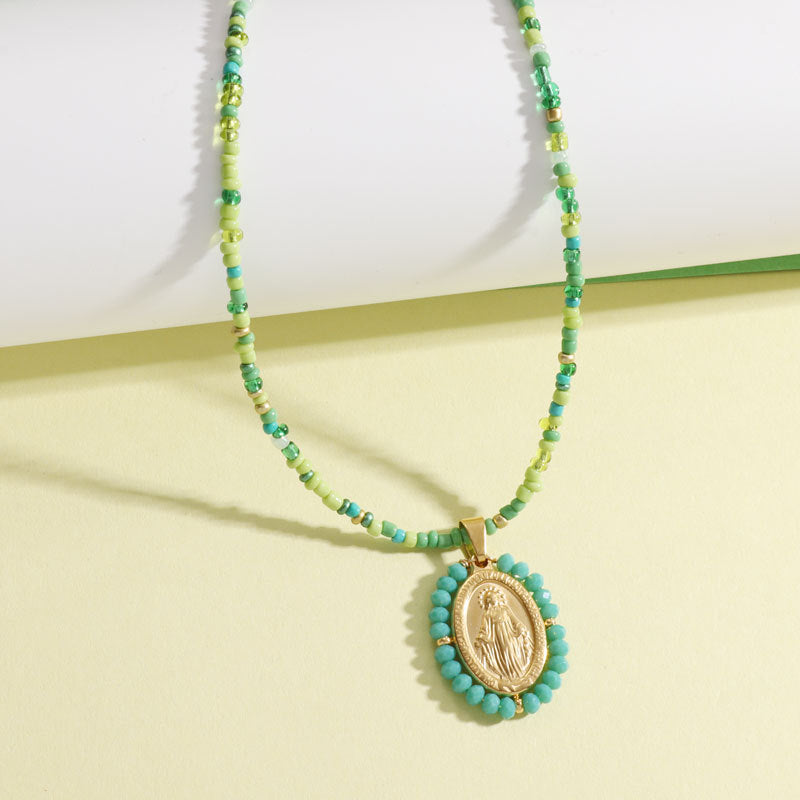 Natural Turquoise Trendy Wild Round Virgin Pendants
