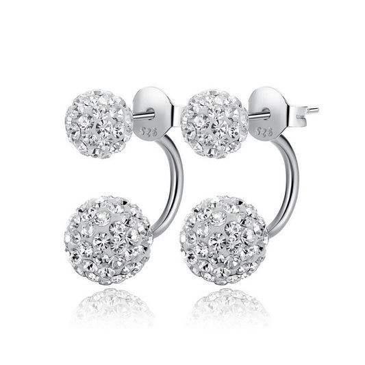 Style Classic Sterling Sier Diamond Ball Earrings