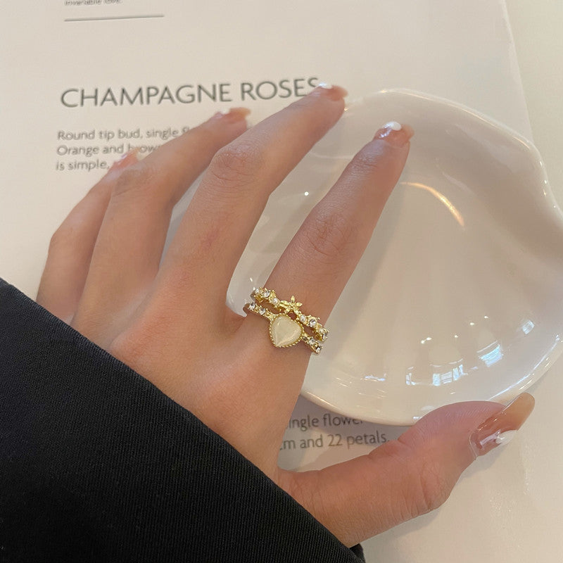 Personalized Design Love Opal Open Tide Index Finger Ring