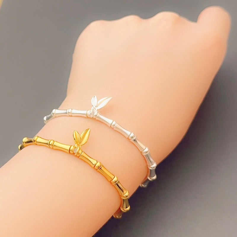 Style Bamboo Sterling Sier Ornament High-rise Female Bracelets